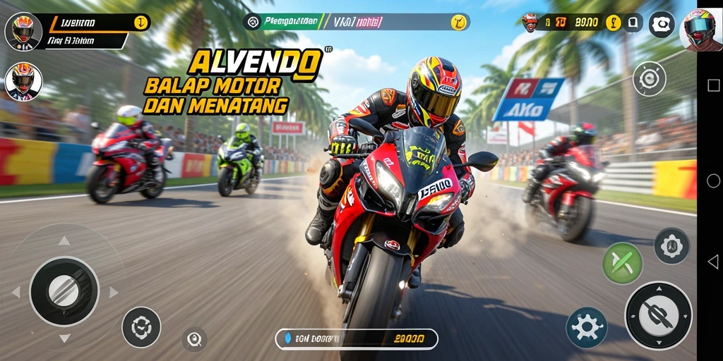 Tampilan gameplay seru ALVENDO dengan kecepatan tinggi.