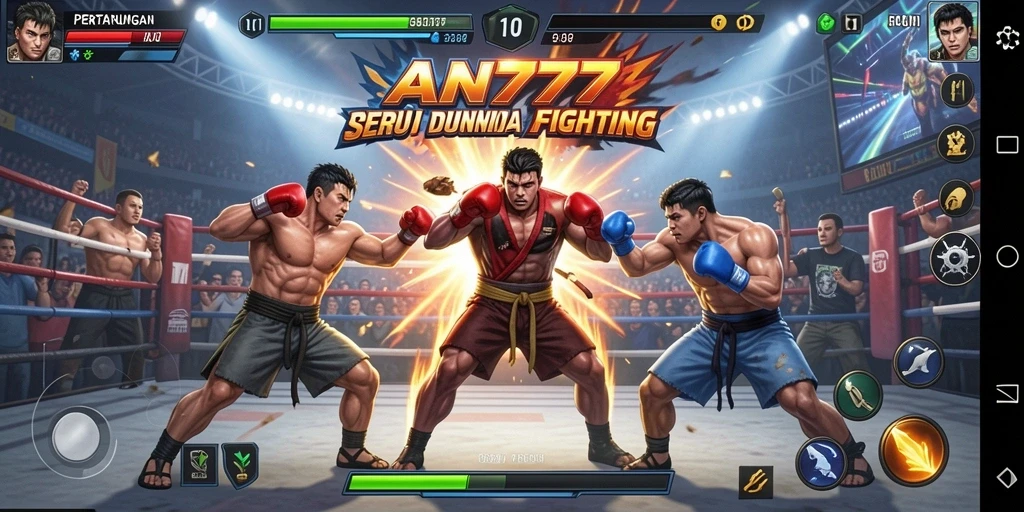 Tampilan grafis gameplay Fighting yang mendebarkan di AN777.