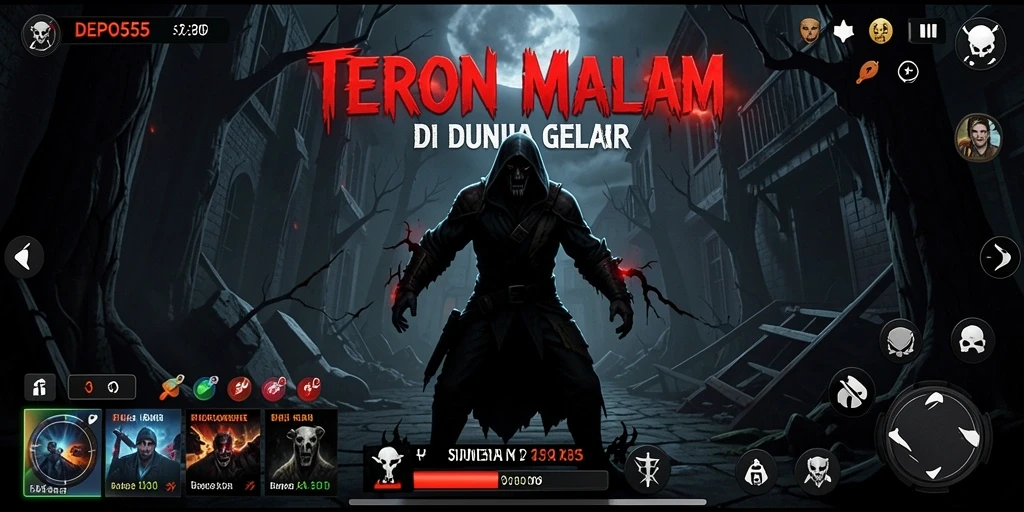 Tangkapan layar menampilkan suasana permainan yang mencekam di DEPO555.
