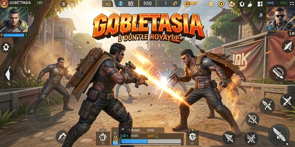 Gameplay seru dan mendebarkan di GOBETASIA Battle Royale.