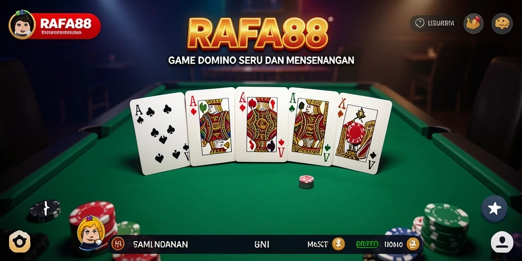 Tampilan gameplay seru dan kompetitif RAFA88 dalam permainan Domino.
