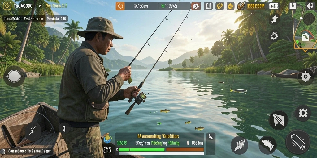Tampilan mendebarkan dari gameplay RAJACORC yang penuh tantangan.